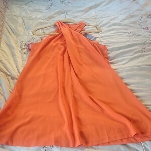 BOLD elements Elegant Atlantic Orange Halter Dress, Size: L, NWT